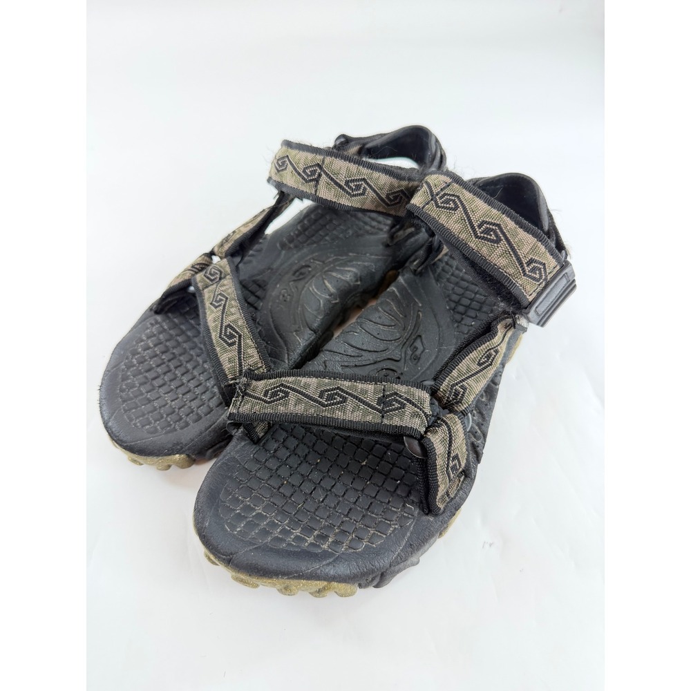 Teva Valkyrie Womens 9W Sport Sandals Black Olive Geometric Hiking Trail F08K7